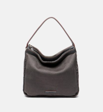 Hobo en gris con cierre cremallera Merca2.es