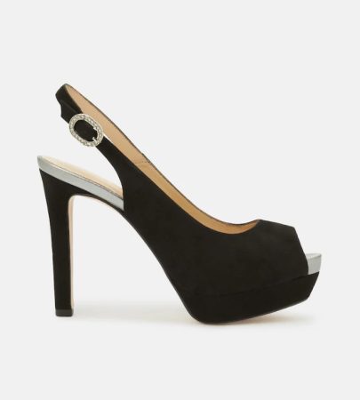 Peep toes de mujer en ante de color negro Merca2.es