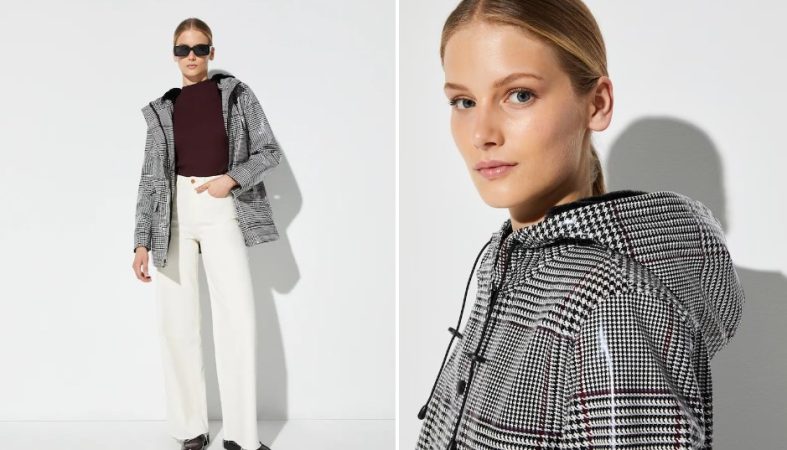 Chubasquero básico de mujer con forro de pelo