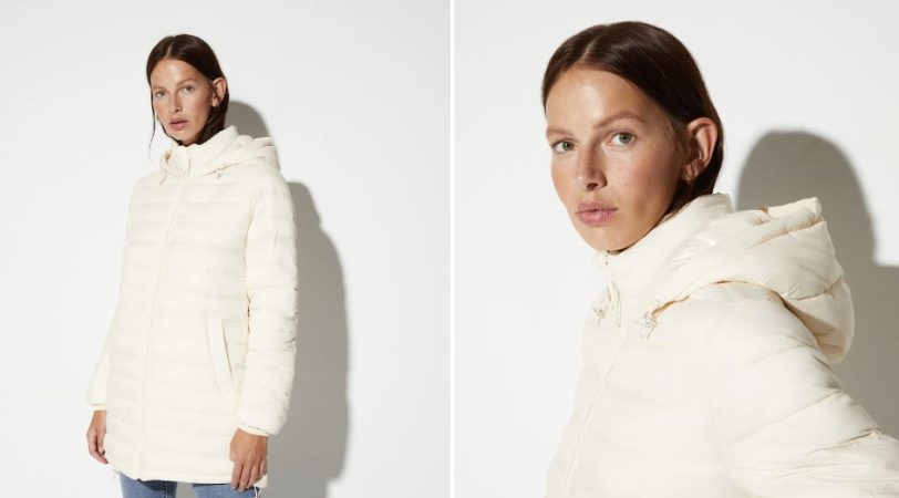 Plumífero de mujer largo dos bolsillos