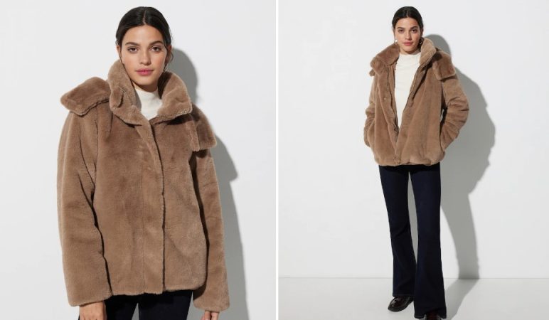 Chaquetón de mujer pelo con capucha