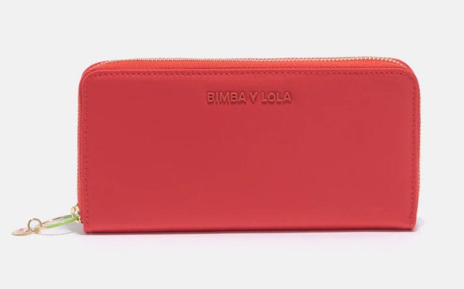 cartera libro nylon roja bimba y lola el corte ingles