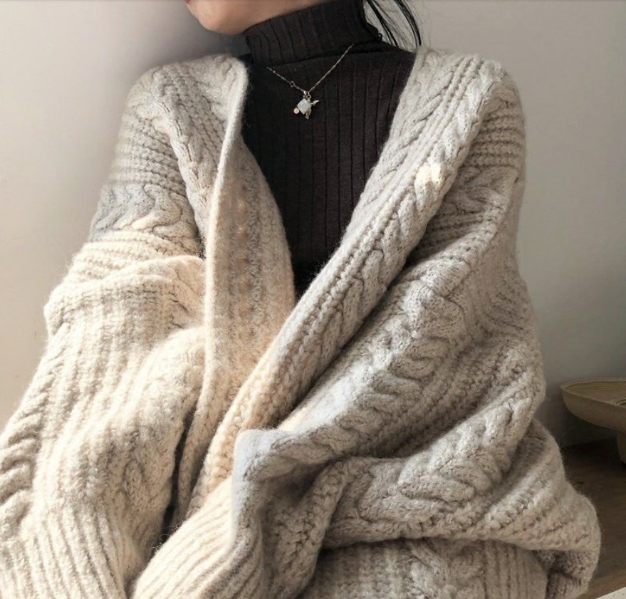 chaqueta larga y gruesa