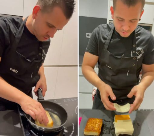 Dabiz Muñoz prepara el pan del sándwich