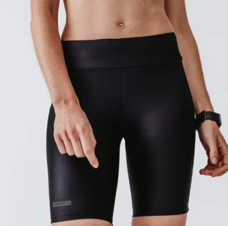 Mallas short running Mujer Dry negro de Decathlon