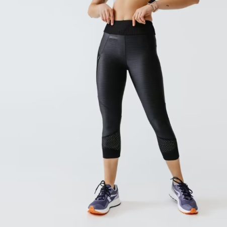 Leggings Mallas running piratas Mujer Run dry+ feel negro