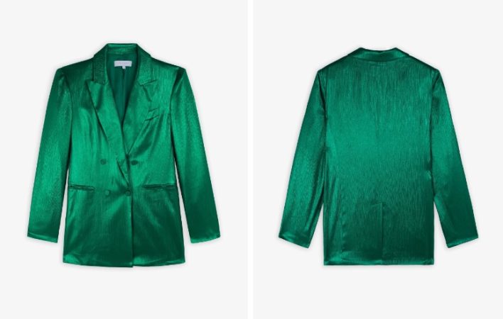 Blazer cruzada satinada