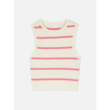 Camiseta corta sin mangas de canalé de Primark