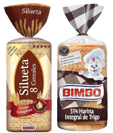 Panes de molde con cereales e integral de Bimbo