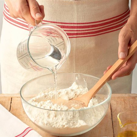 Preparar la mezcla de harina que sustituye al huevo