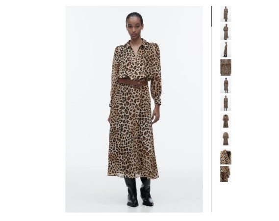 Vestido estampado animal cinturón