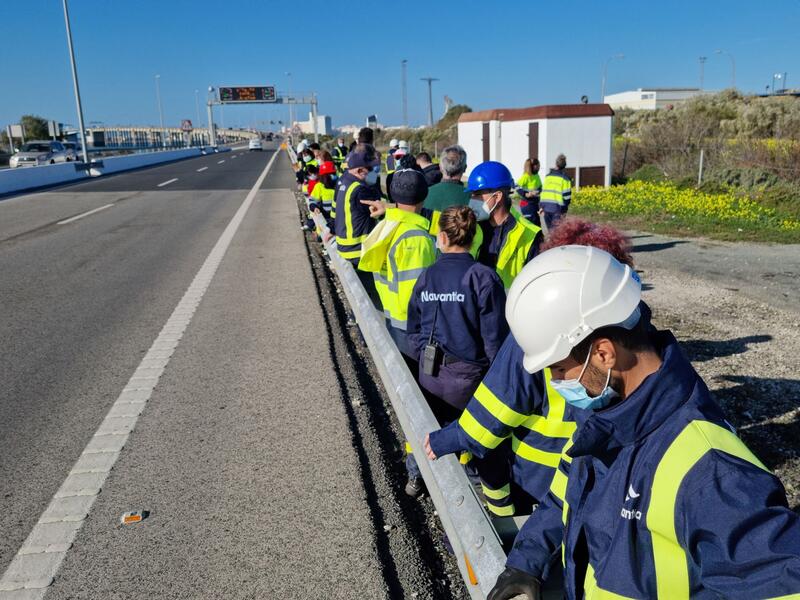 Trabajadores de Navantia en la Bahía de Cádiz se movilizan este martes para pedir un plan industrial