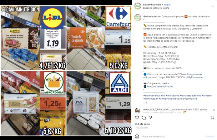 Comparativa de DavidMNutrición