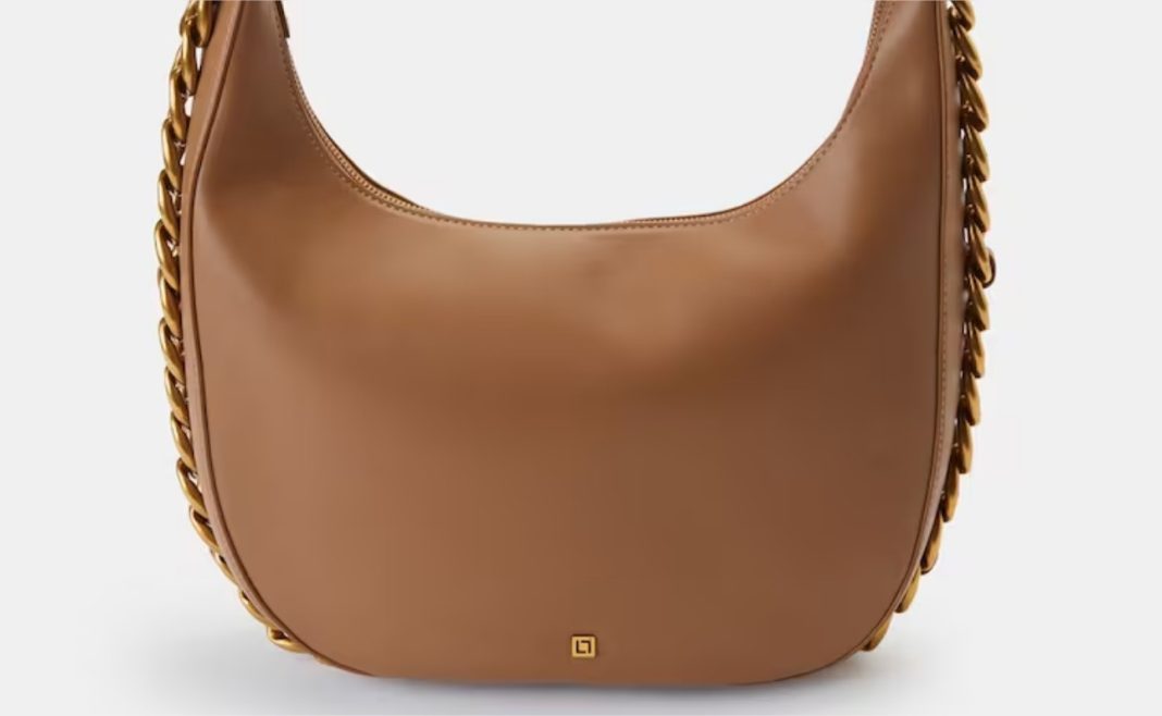 Hobo en tono topo con cremallera y asa de cadena el corte ingles