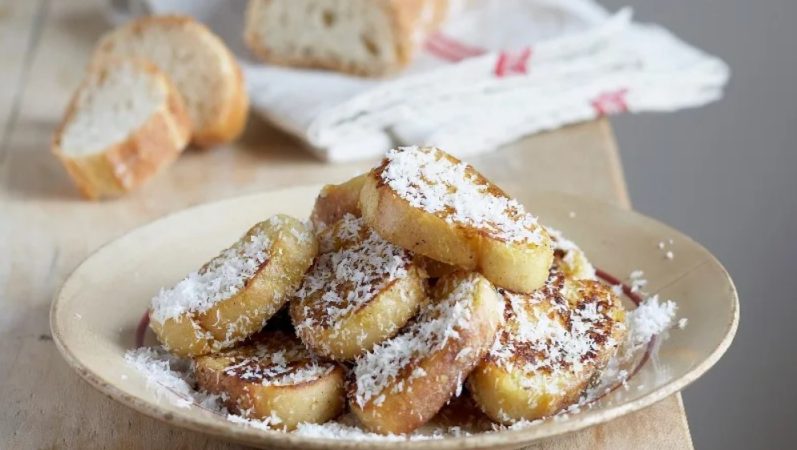 Ingredientes de las torrijas con leche de coco de José Andrés