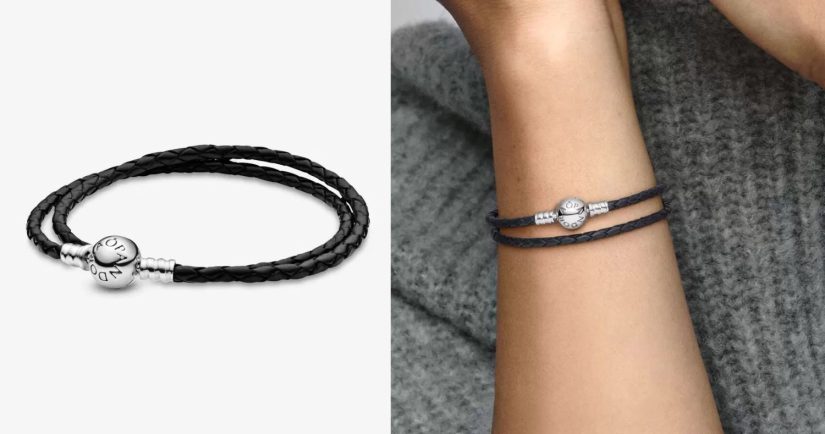 Las pulseras de Pandora por menos de 50 euros que son perfectas para regalar a tus amigas 48 Merca2.es Pulsera Moments en cuero trenzado negro