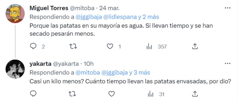 Respuesta de otro usuario al cliente descontento con Lidl