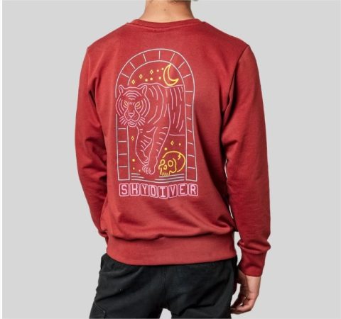 Sudadera de hombre en color granate con dibujo trasero Merca2.es