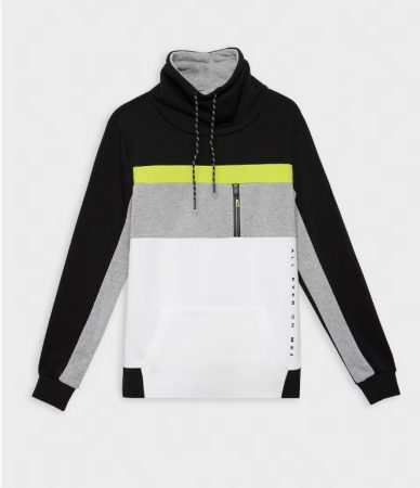 Sudadera de hombre en color negro con cuello alto Merca2.es