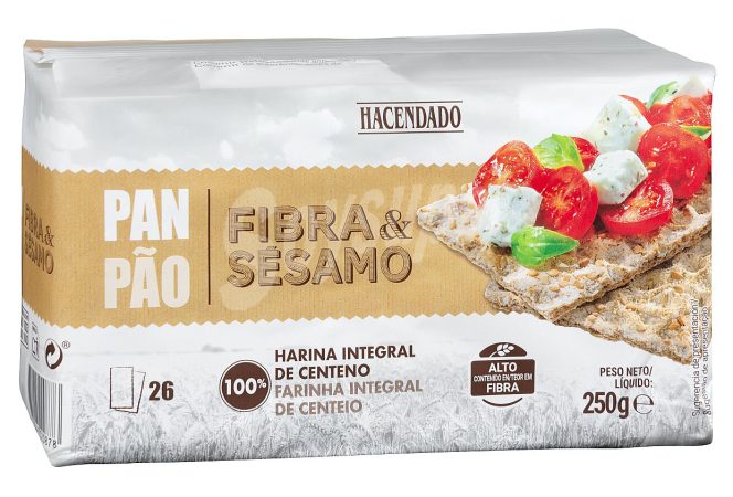 Tostadas de fibra y sésamo Hacendado de Mercadona