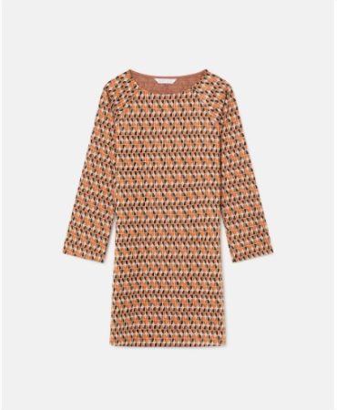 Vestido corto evasé con estampado geométrico de pastillas el corte ingles