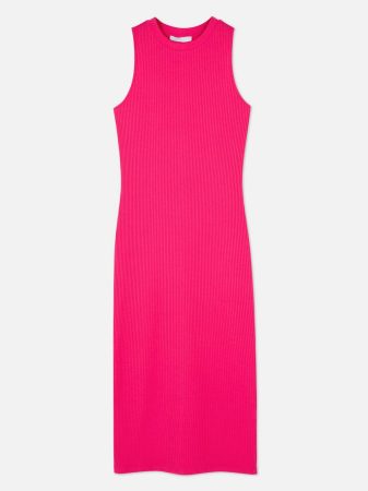 Vestido midi acanalado