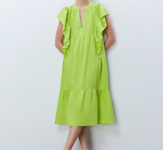 Vestido volante tencel el corte ingles