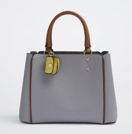 bolso mano estilo tote gris parfois