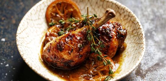 Pollo con naranjas sanguinas