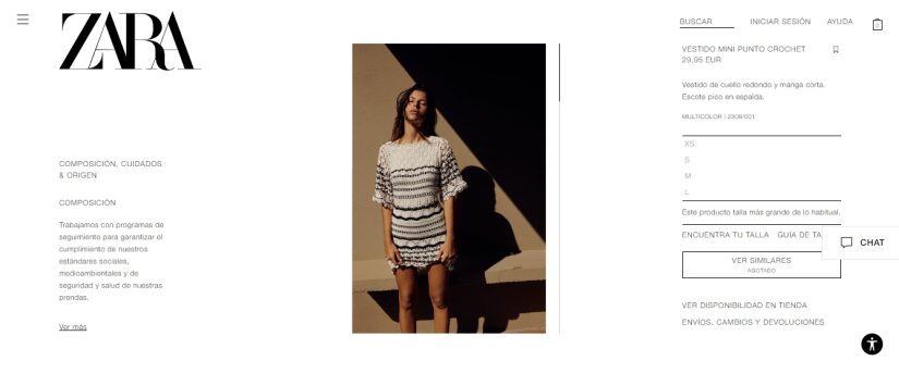 Vestido mini punto crochet 29,95 €