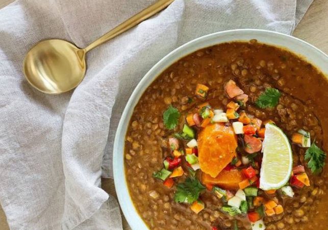 Preparación de las lentejas de Berasategui