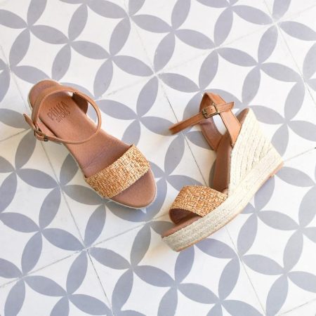 Sandalias de cuña con yute trenzado