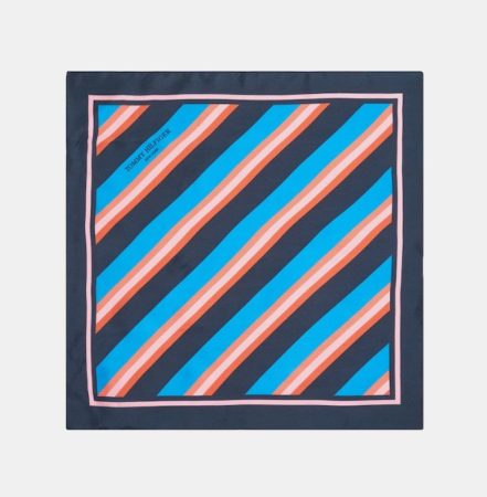 Bandana de seda a rayas multicolor con logo Merca2.es