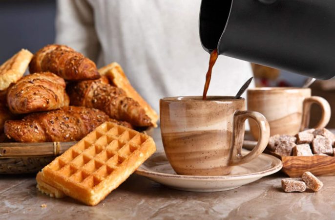 Bollería en desayuno