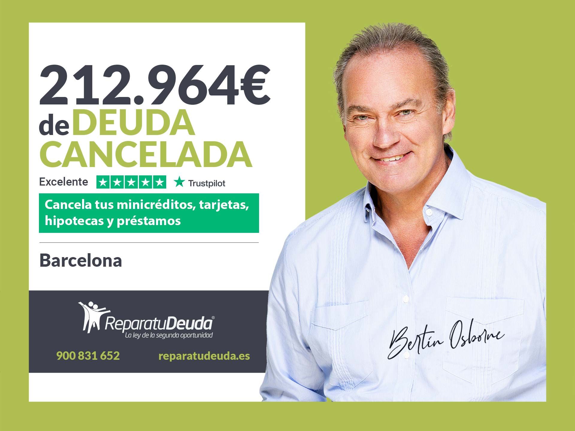 Repara tu Deuda Abogados cancela 212.964€ en Barcelona (Cataluña) gracias a la Ley de Segunda Oportunidad