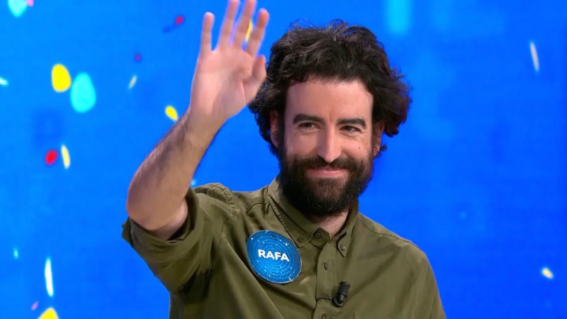 Rafa Castaño al ganar el premio de Pasapalabra