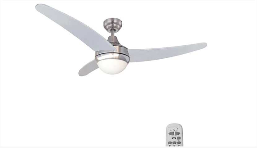 Ventilador de techo con luz en cromo Santo Domingo Motor AC El Corte Inglés