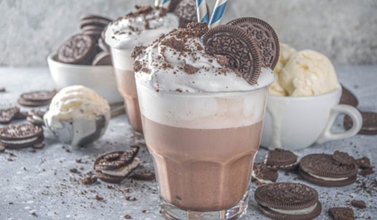 Preparación del batido de oreo