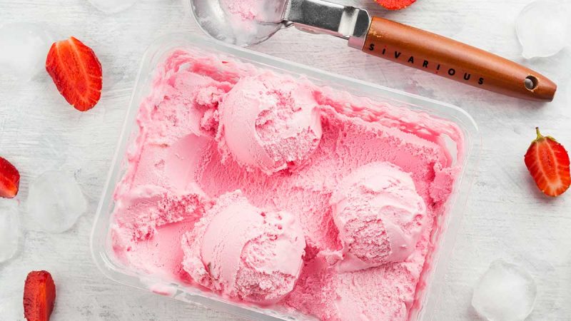 Helado de fresa