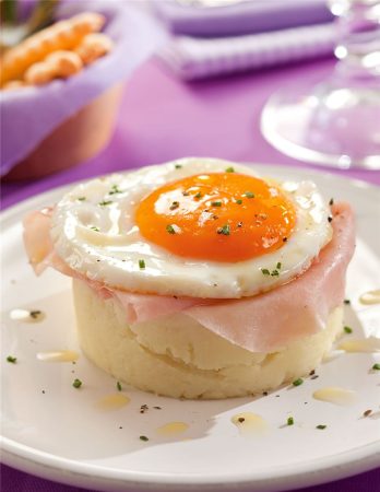 La receta paso a paso del timbal de patata, huevo y jamón