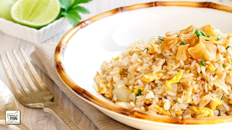 Ingredientes del arroz frito para 2 personas