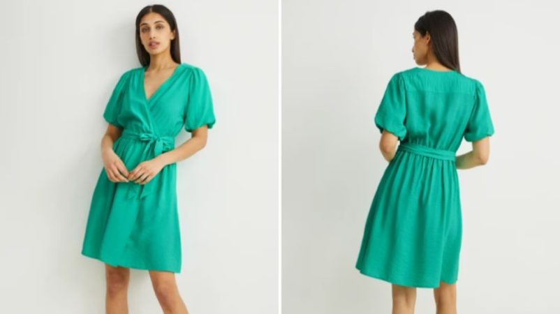 Vestido cruzado en dos colores de la colección C&A