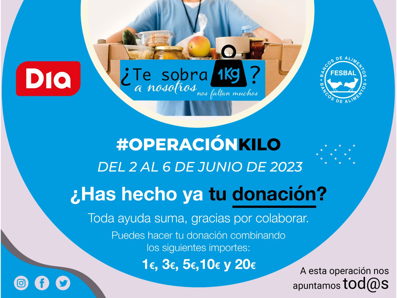 Dia se suma a la “Operación Kilo” de primavera de FESBAL para apoyar a los que más lo necesitan