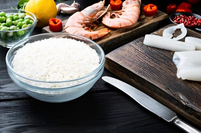 Ingredientes para el arroz a banda