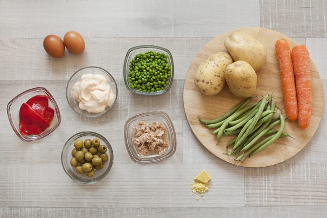 Ingredientes para la ensaladilla rusa casera