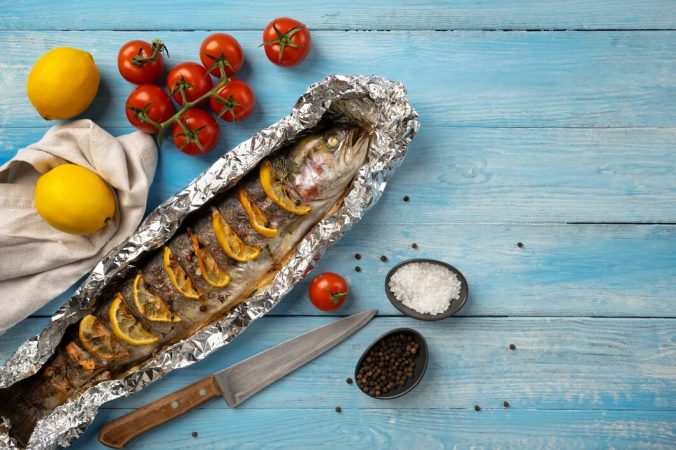 Ingredientes para la trucha en papillote