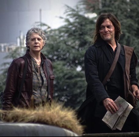 Melissa McBride y Norman Reedus en Francia