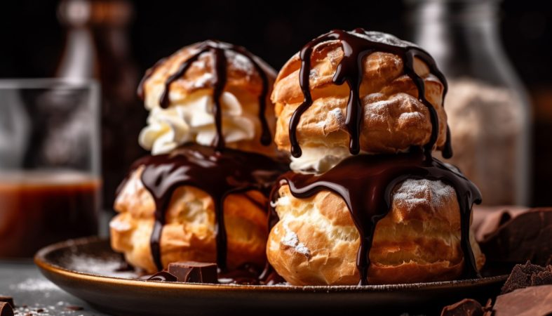 Sirve los profiteroles