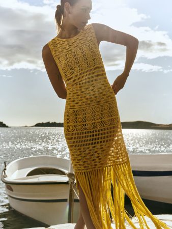 Vestido largo calado