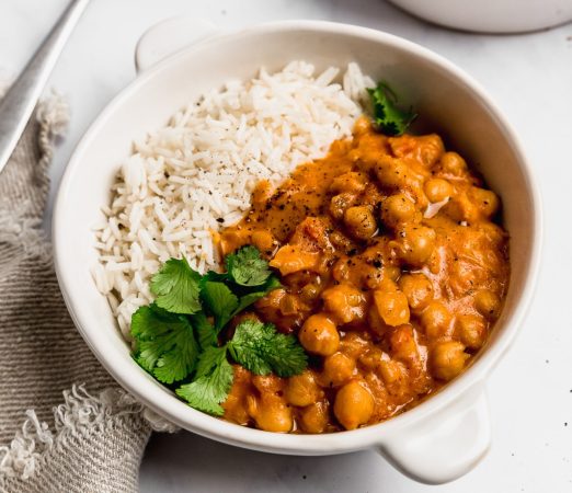 Ingredientes para el curry de garbanzos